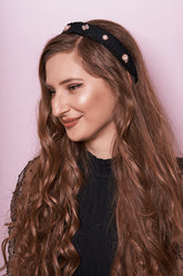 Coronita Aplicatii Perle Negru